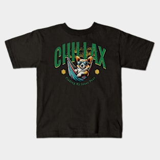 Chillax, Relaxing Corgi, Summer Vibes Kids T-Shirt